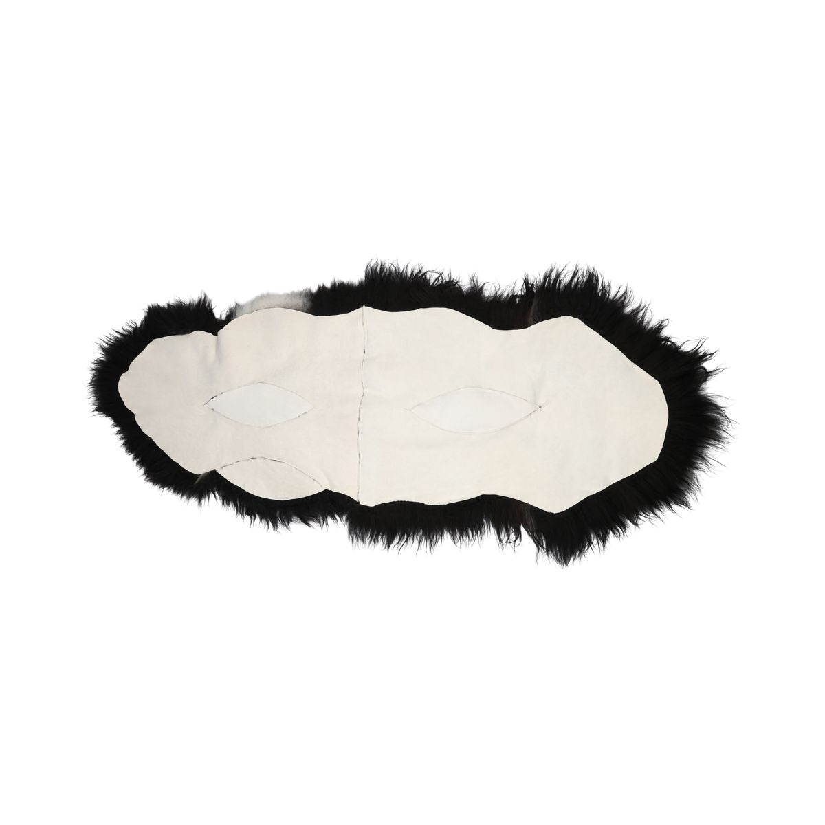 Icelandic Double Sheepskin | Natural Colors | Long Wool Spotted (Black with White Spots)