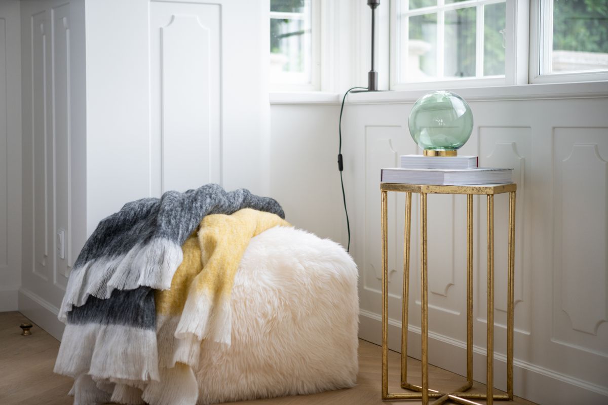 Throw of Mohair Wool | 51x67 in Black