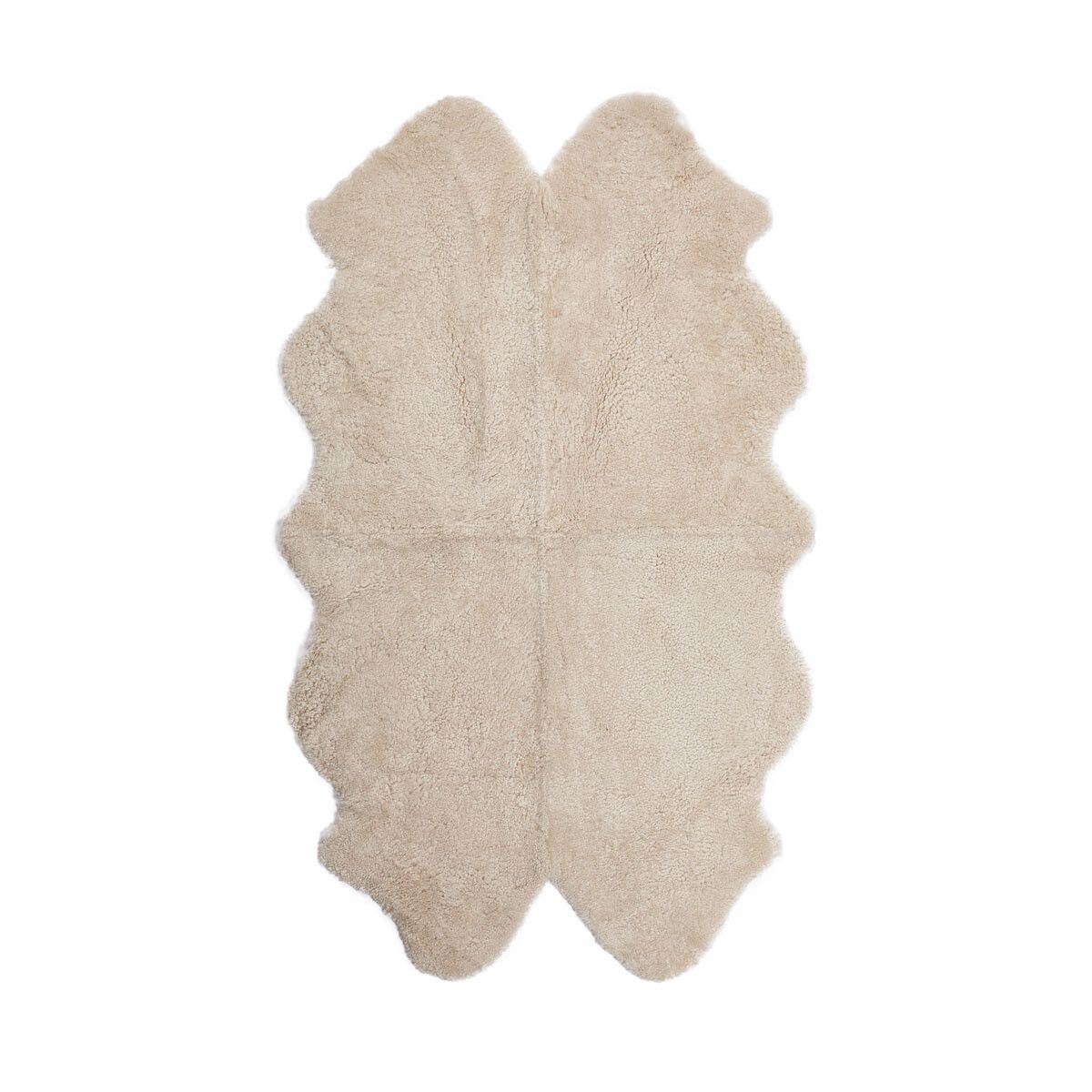 Quadruple Sheepskin Rug | New Zealand | Short Wool Curly Pearl