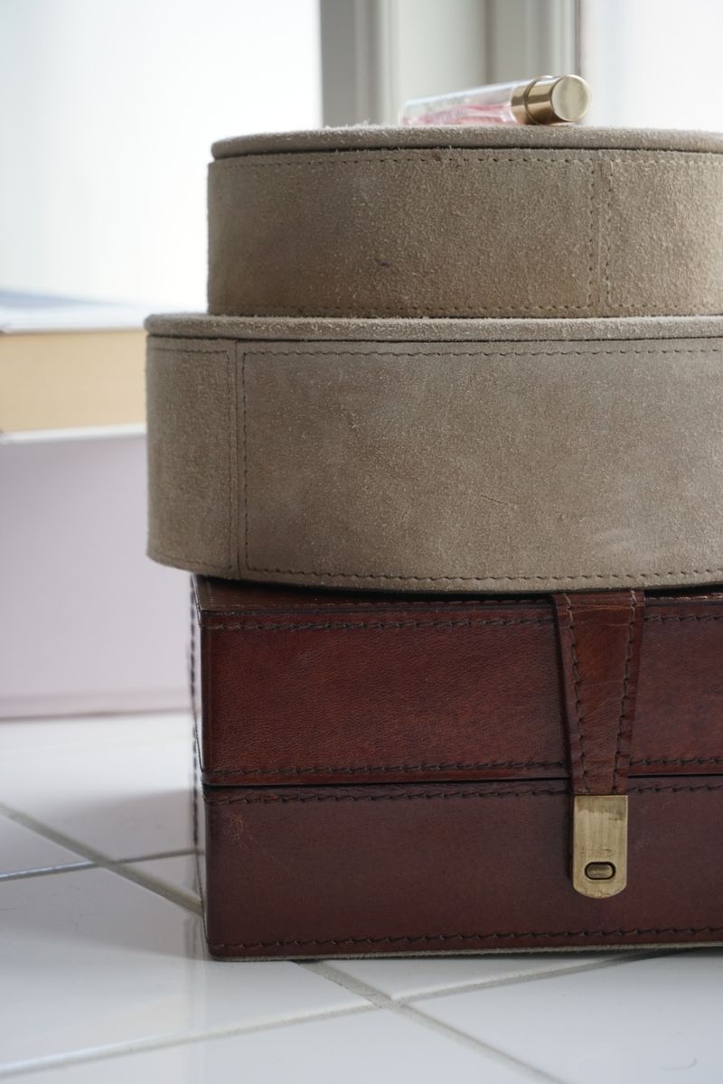 Round Leather Box Set