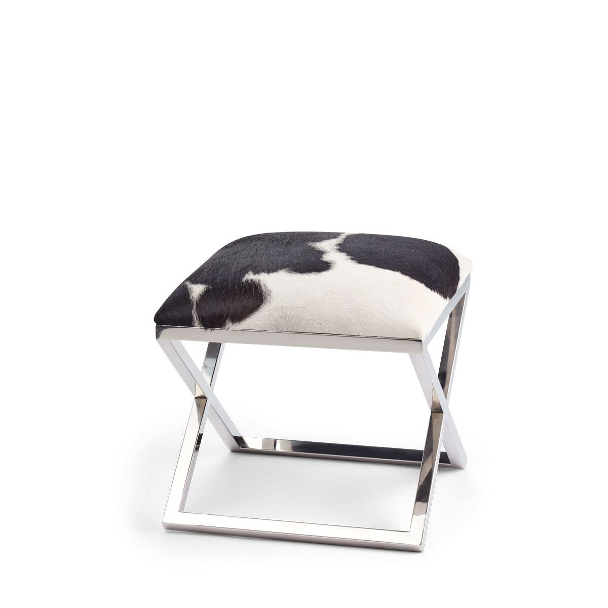 Stool Of Cow Hide | 18x18x18 in Salt/Pepper/Black/White