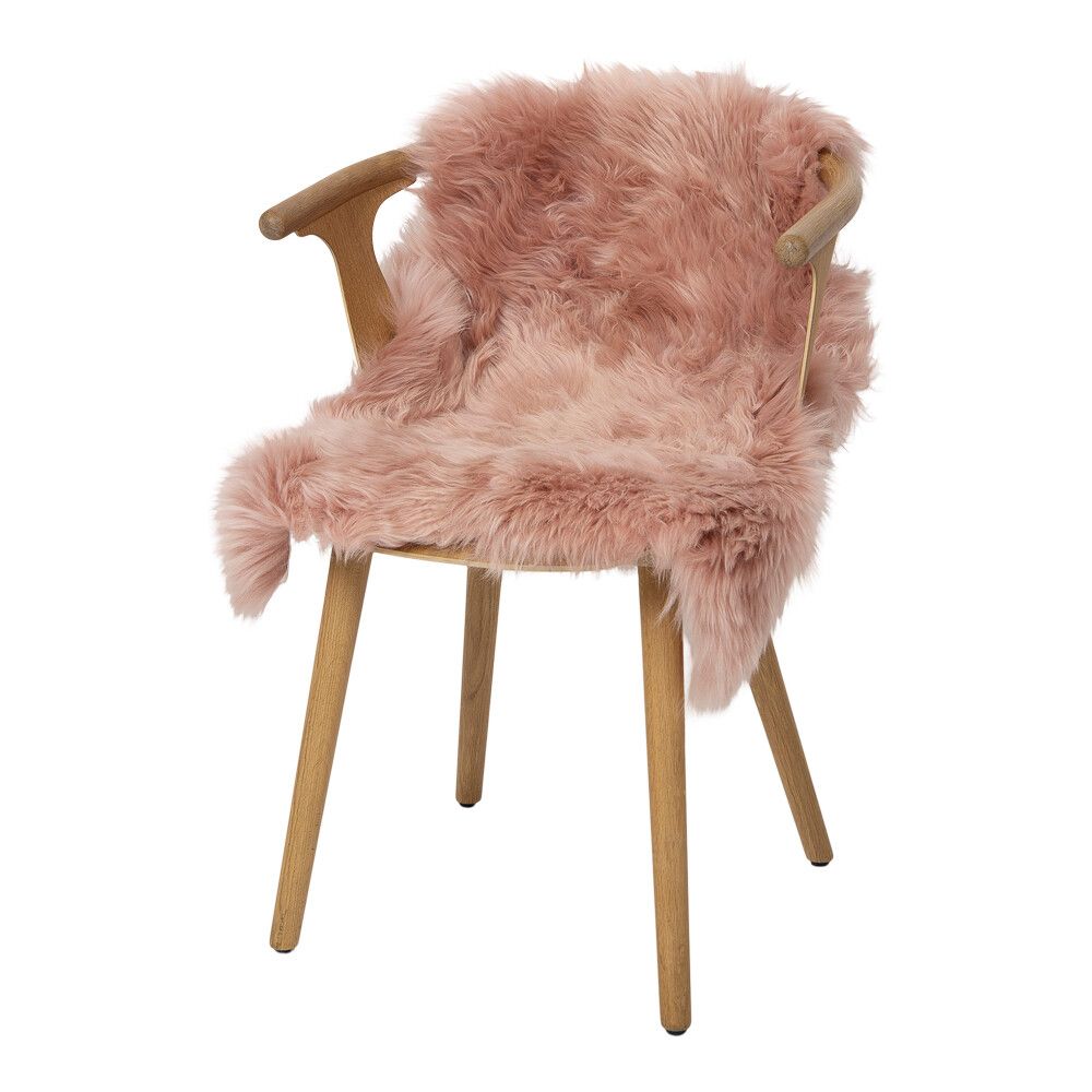 New Zealand Sheepskin | Long Wool | 39 in Rosa