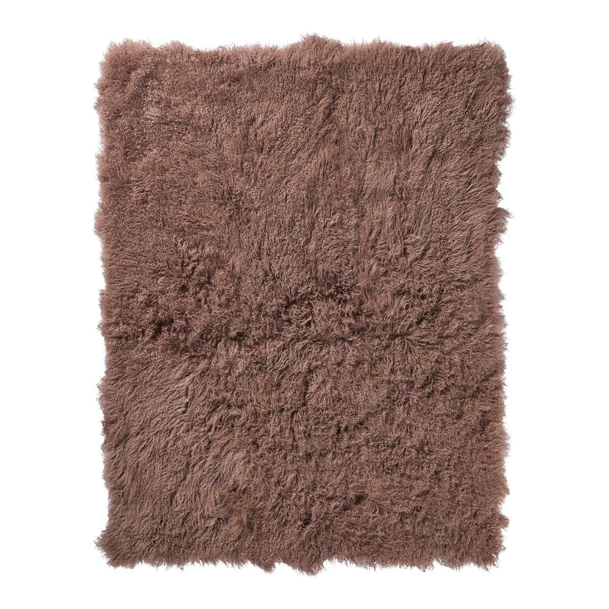 Throw of Curly Sheepskin | 55x71 in Nougat