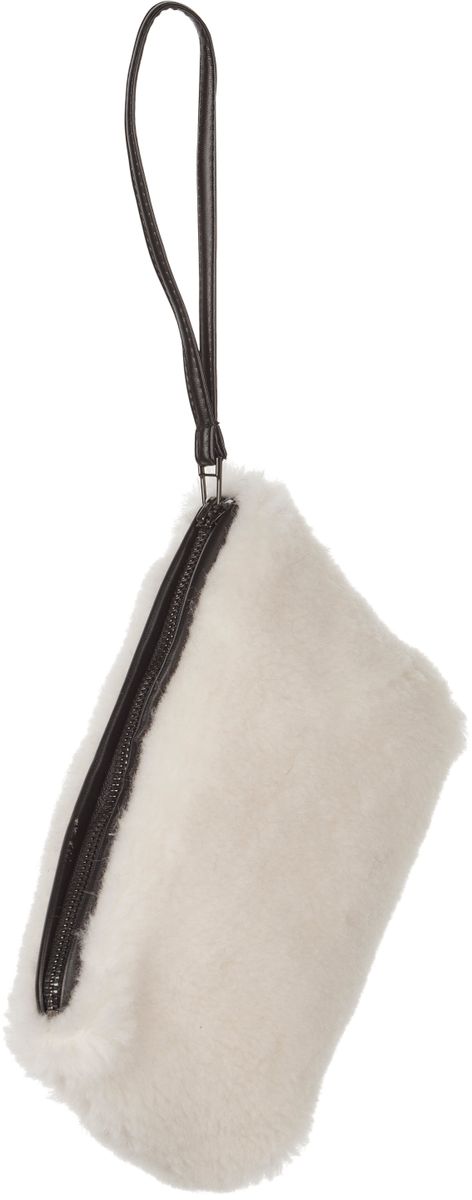 Small sheepskin clutch bag