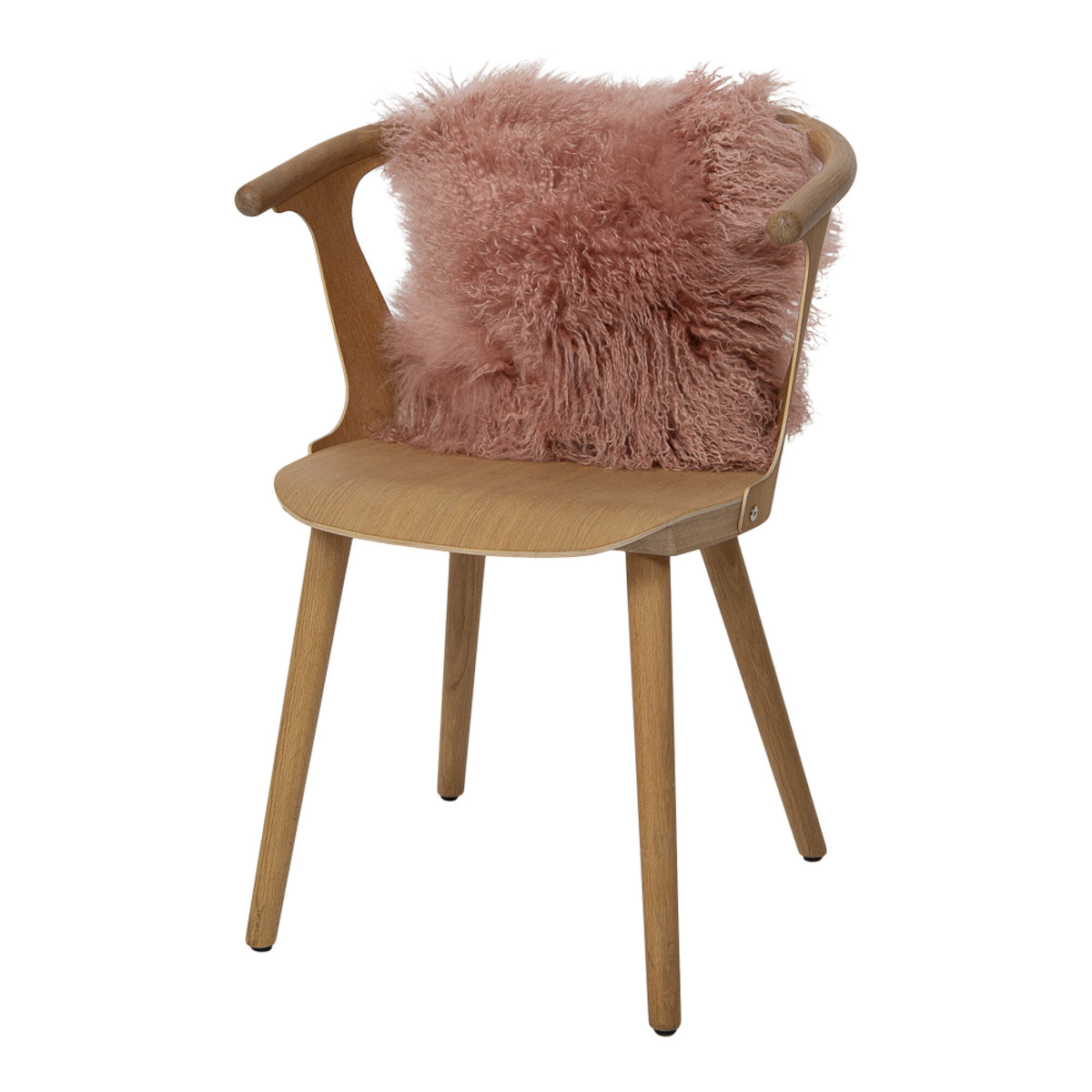 Sheepskin Cushion | Tibet | 16x16 in Old Rose