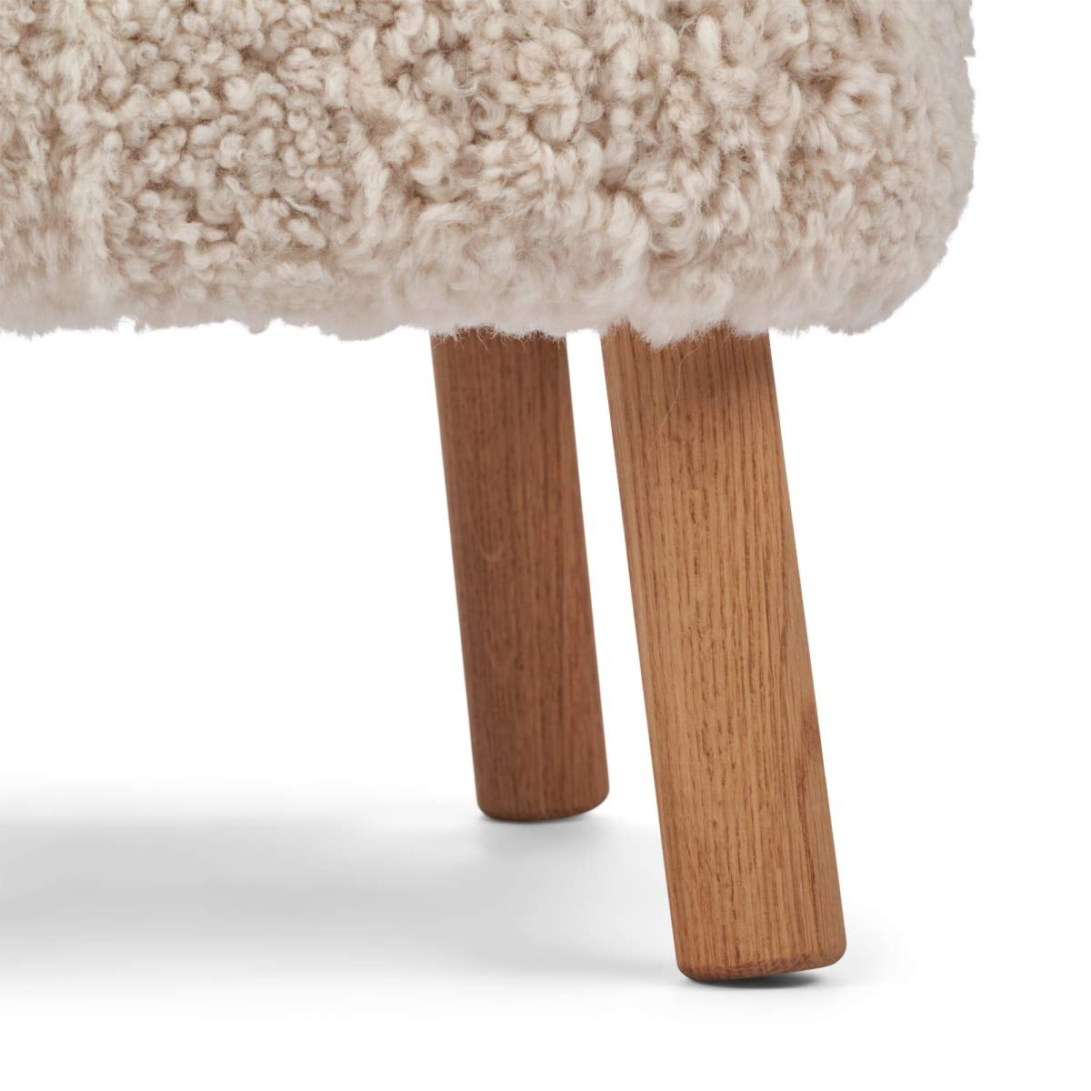 Emma Mini Foot Rest Pearl / Oak Legs