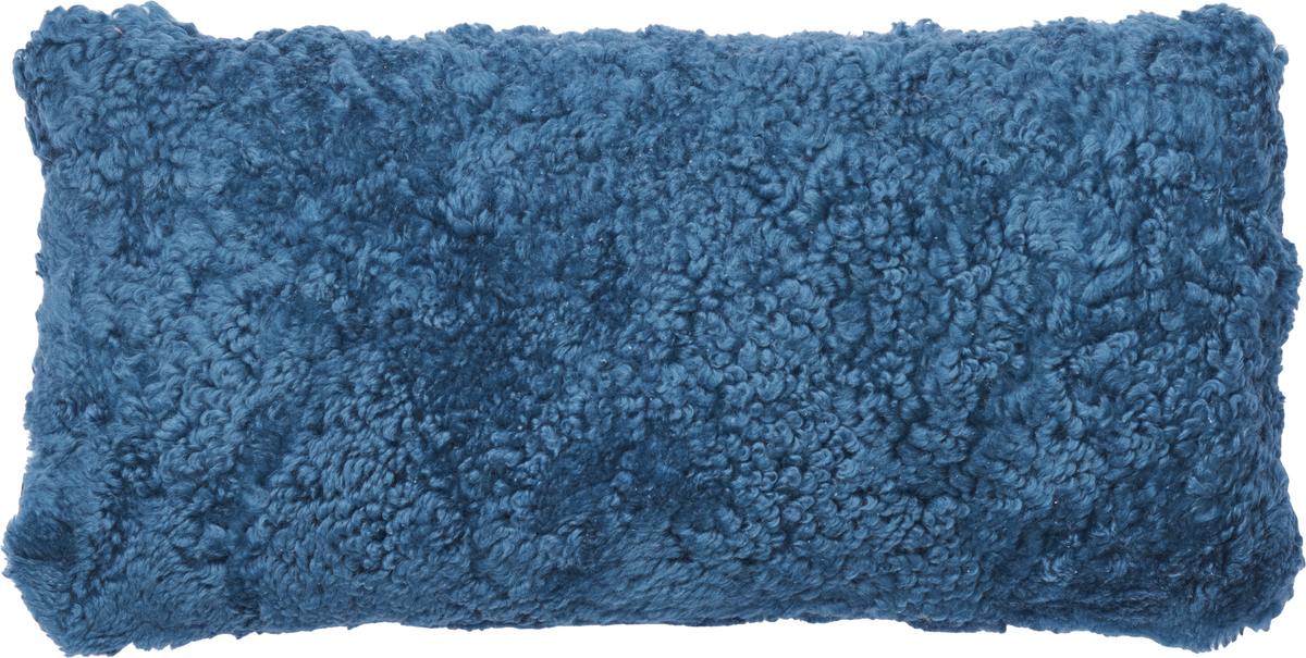 Short-Wool Cushion | Doublesided | 12x24 in Coral Blue