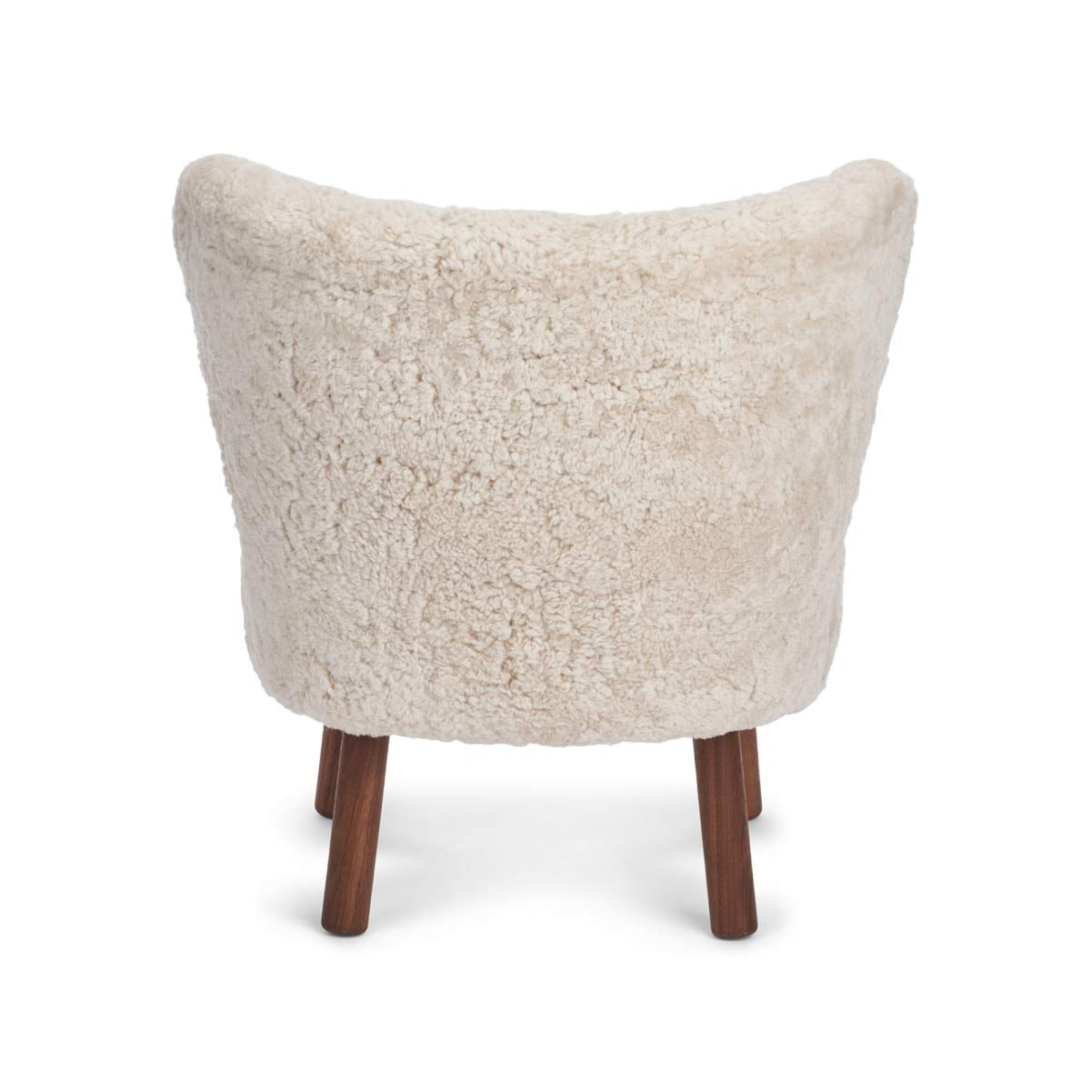 Emily Lounge Chair | Short Wool Pearl / Walnut Legs