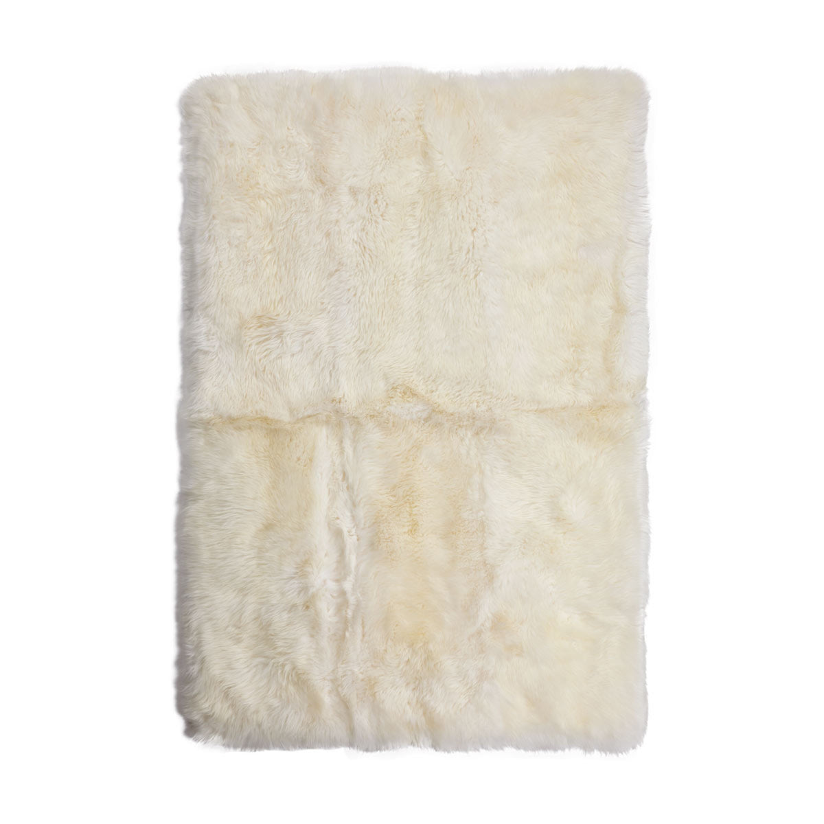 Long Wool Sheepskin Design Rug Ivory / 79x118 in