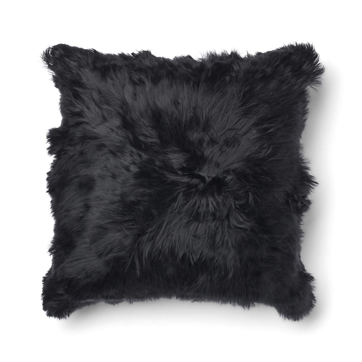 Alpaca Cushion | Long Wool Black / 16x16 in