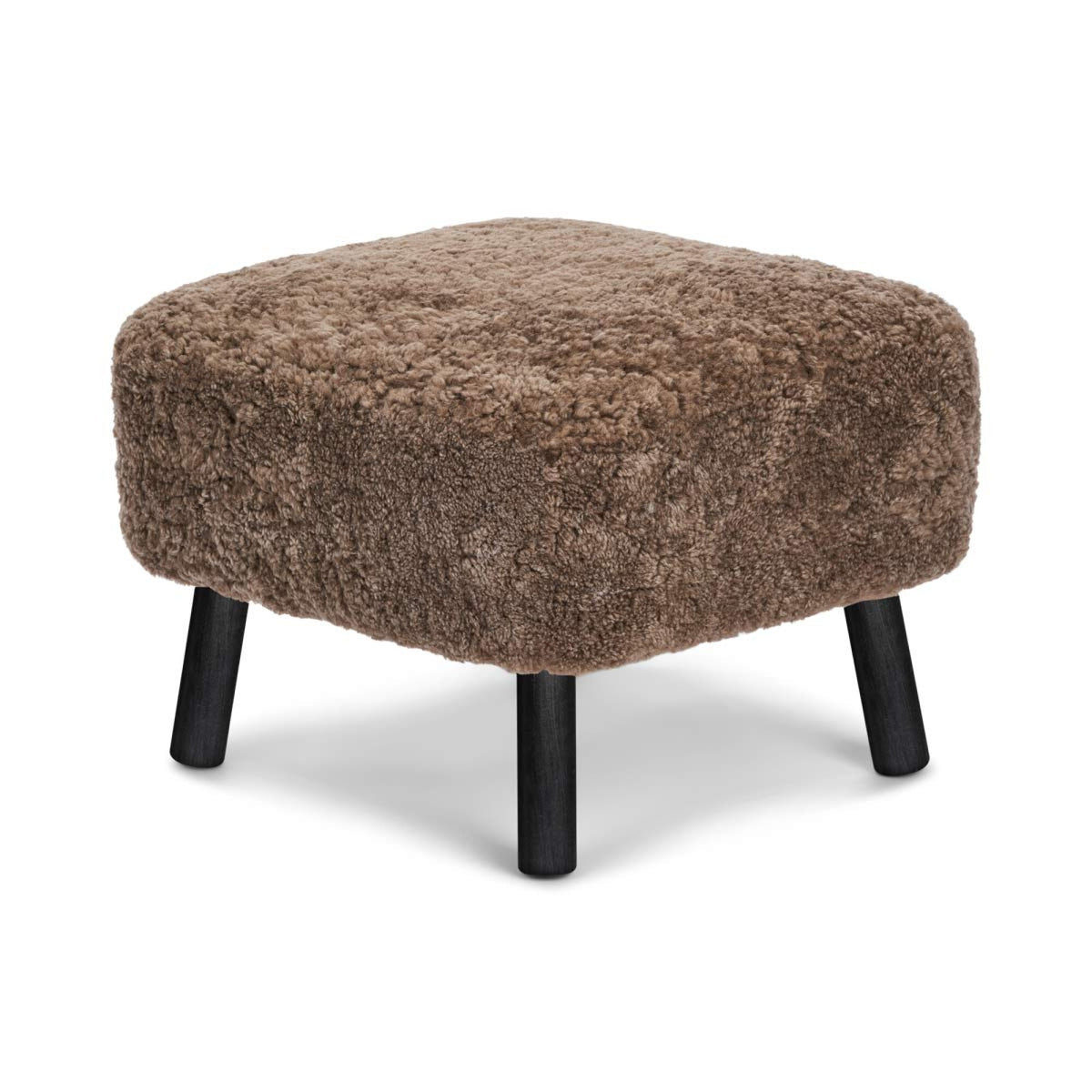 Emily Foot Rest | Short Wool Taupe / Black Beech Legs