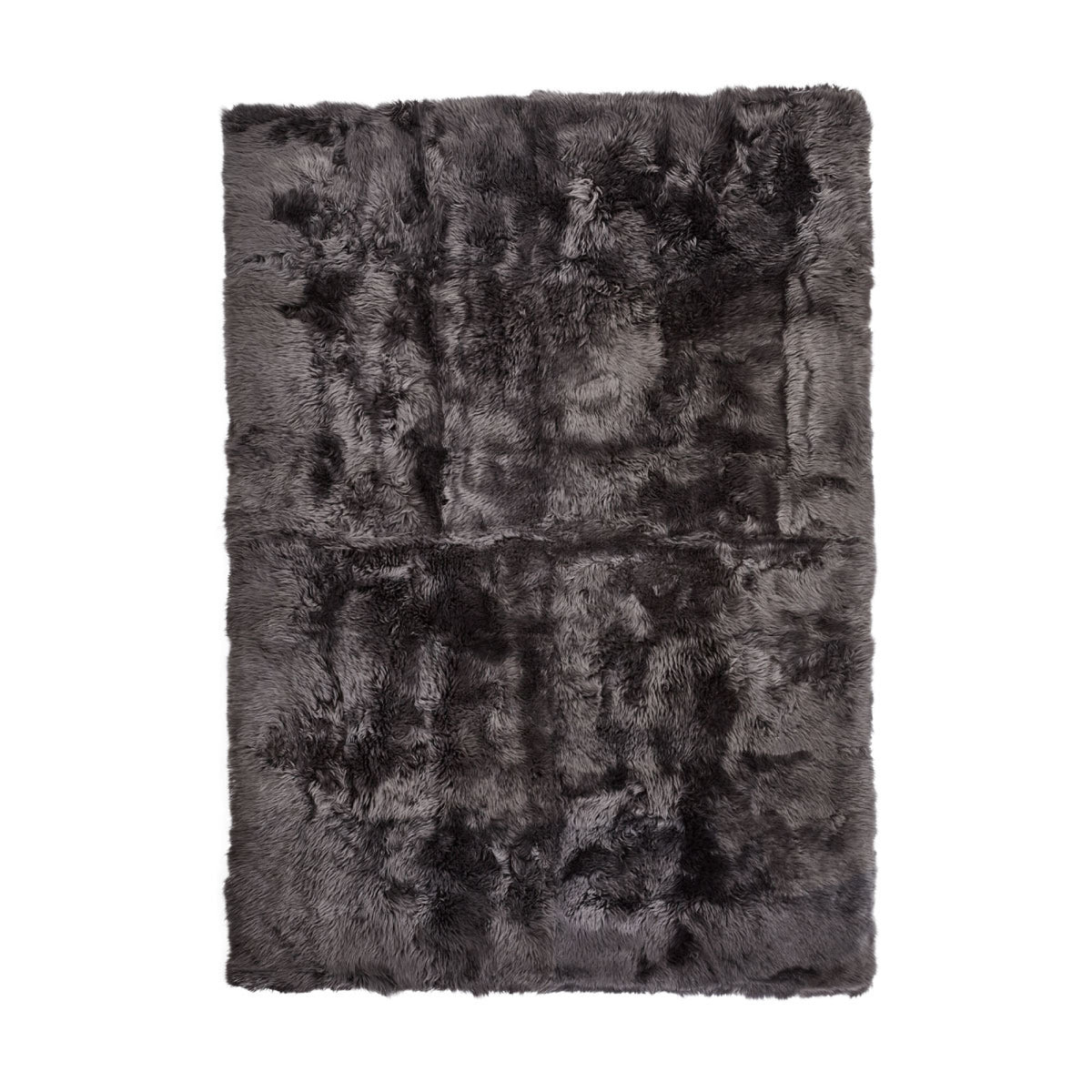 Long Wool Sheepskin Design Rug Steel / 79x118 in