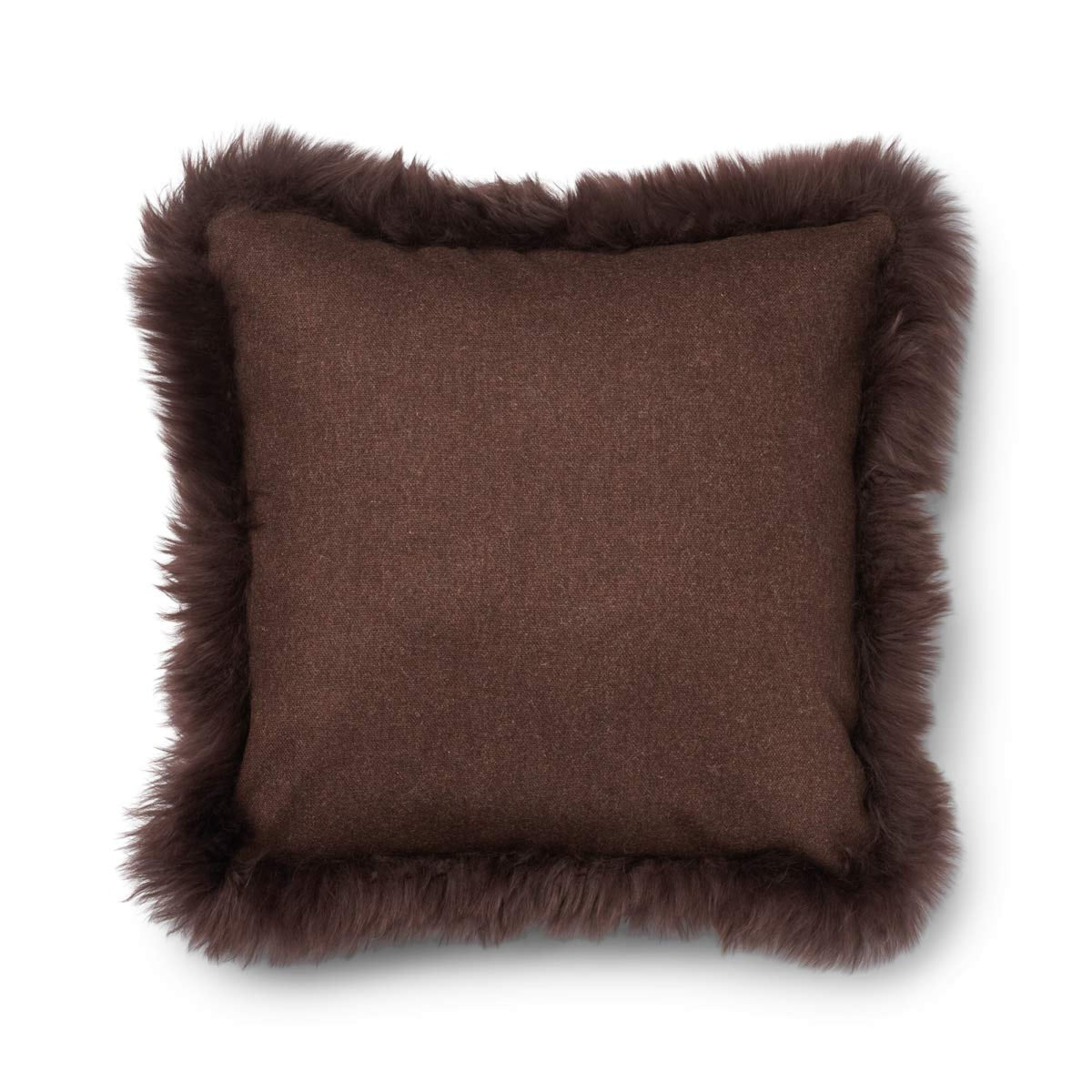 Wool Cushion | LW trim | 20x20 in | 13x20 in Brown/Chocolate / 20x20 in