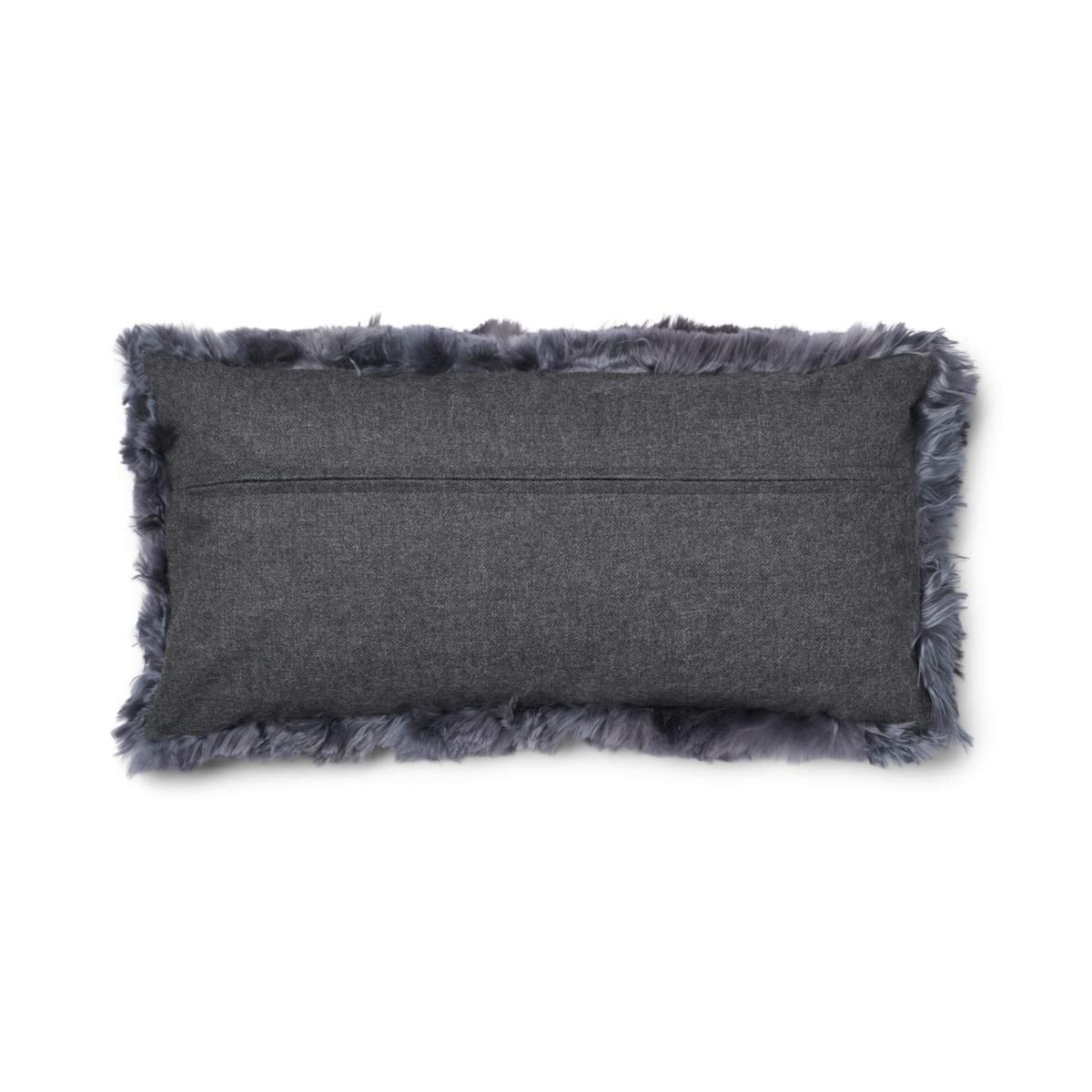 Alpaca Cushion | Long Wool Steel / 12x24 in
