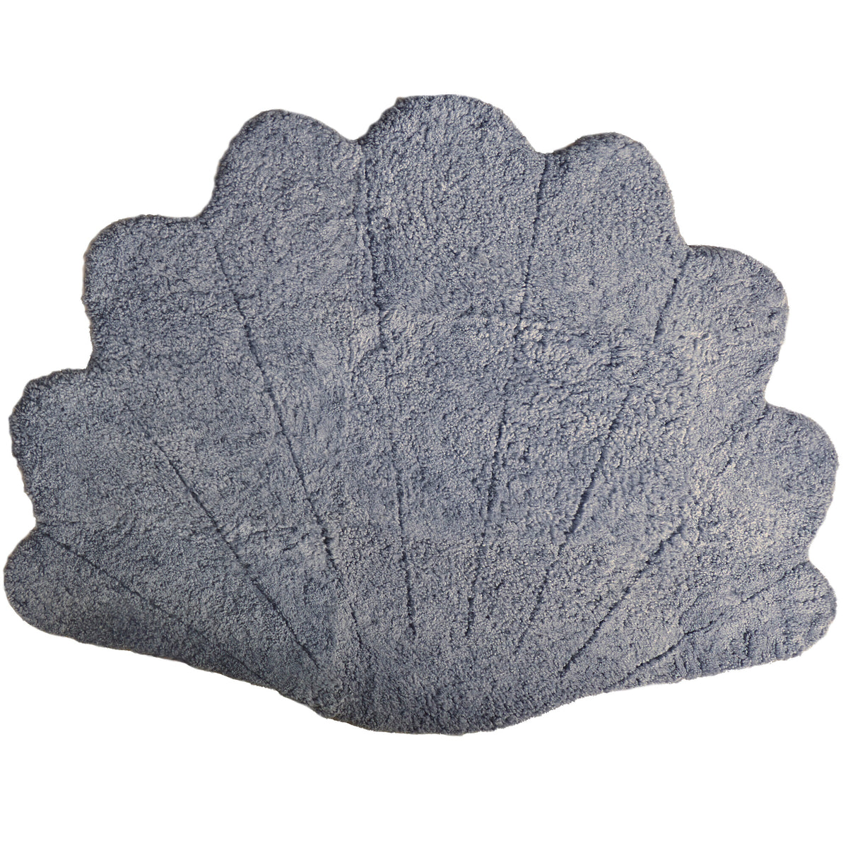Short Wool Curly Sheepskin Shell Design Rug | 83x59 in Light Grey