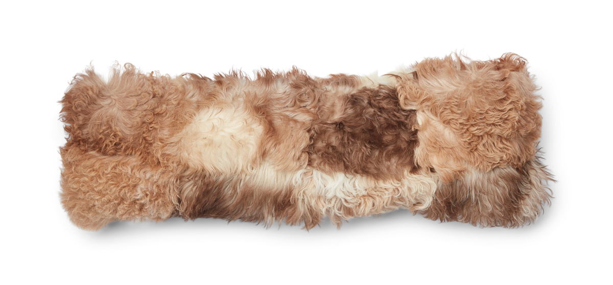 Tigrado Lamb Cushion | Doublesided  Brown/Beige Mix / 10x34 in