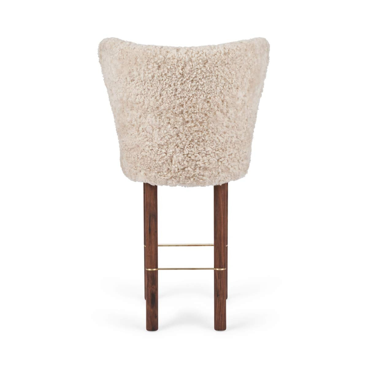 Emilia Bar Stool Pearl / Walnut Legs w. Brass Frame