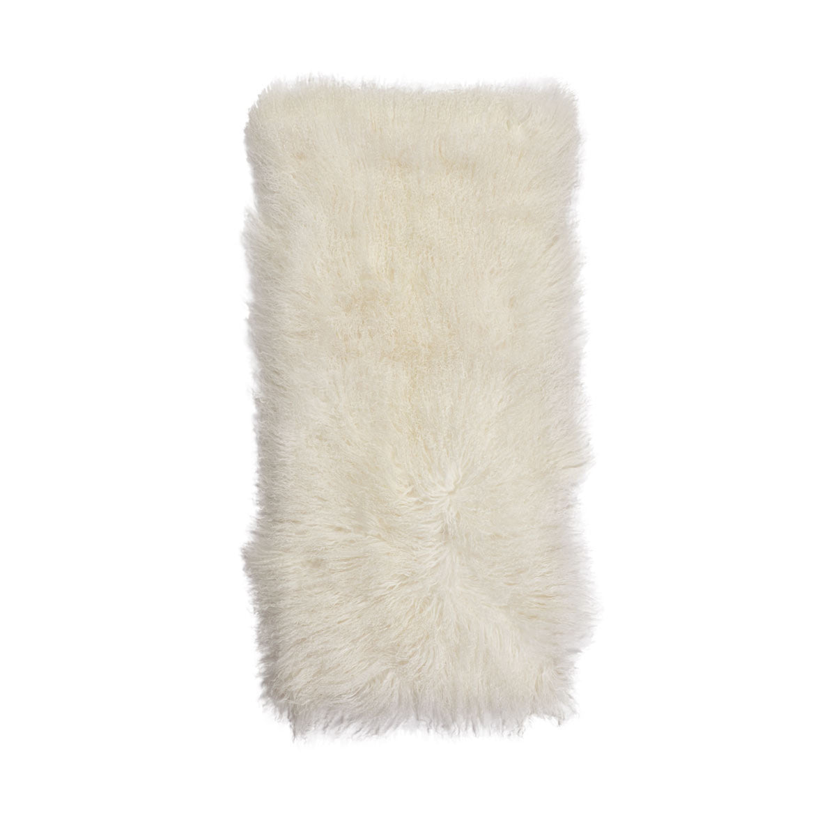 Plaid of Curly Sheepskin | 24x47 in Ivory