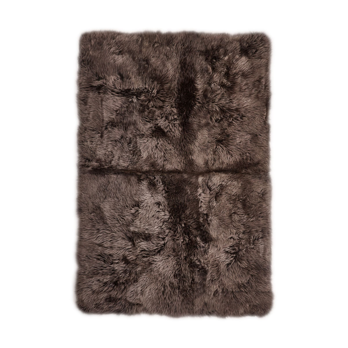 Long Wool Sheepskin Design Rug Walnut / 138x98 in