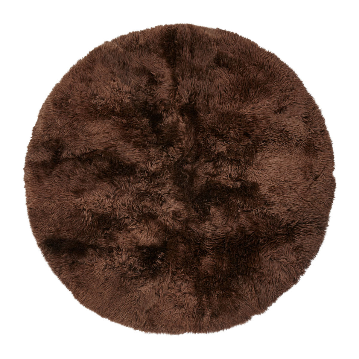 Long Wool Sheepskin Design Rug | D55 in Chocolate