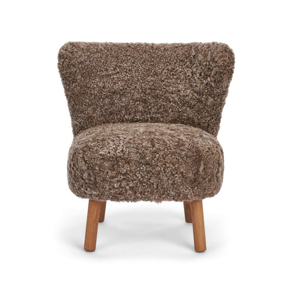 Emily Lounge Chair | Short Wool Taupe / Oak Legs