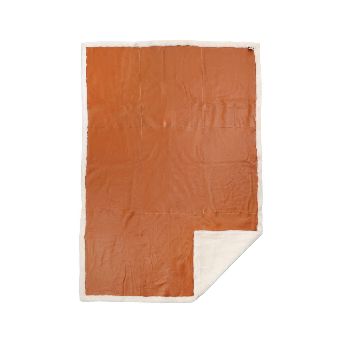 Angelina Throw Leather Brown/Ivory / 55x79 in