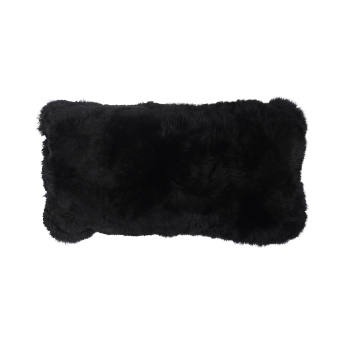 Alpaca Cushion | Doublesided | Short Wool Black / 12x24 in