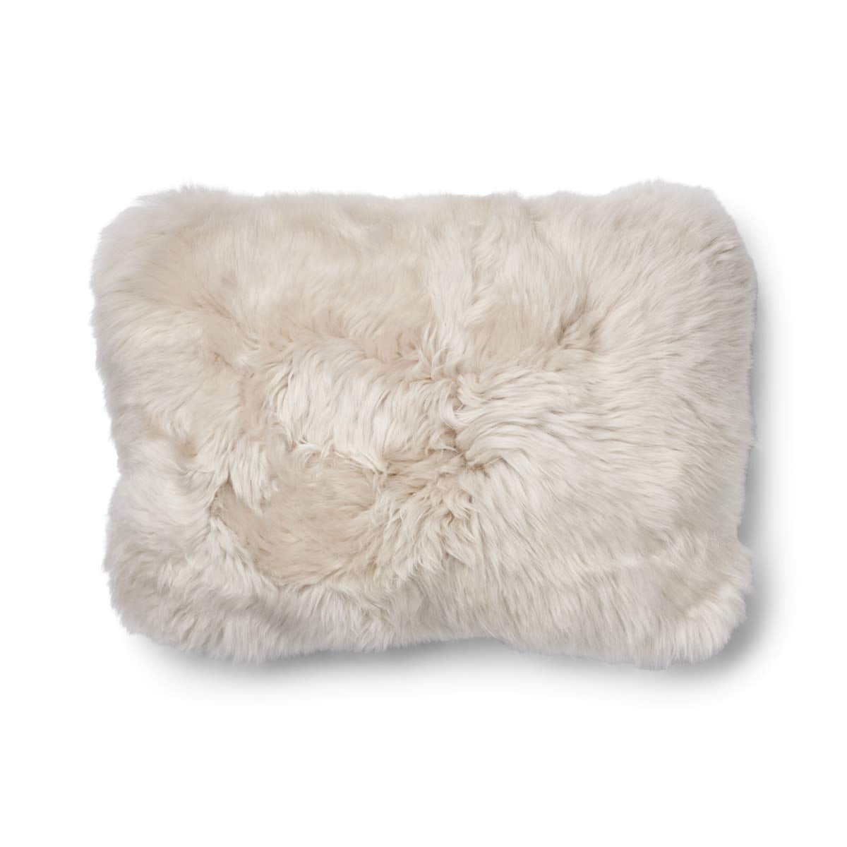 Long-Wool Sheepskin Cushion | 20x20 in | 13x20 in Beige/Linen / 13x20 in