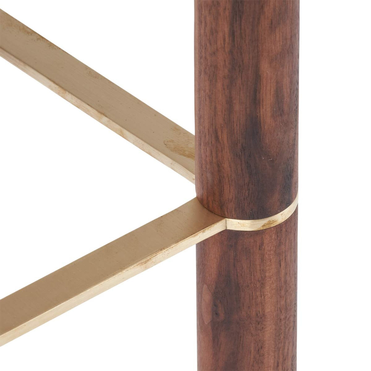 Emilia Bar Stool Taupe / Walnut Legs w. Brass Frame