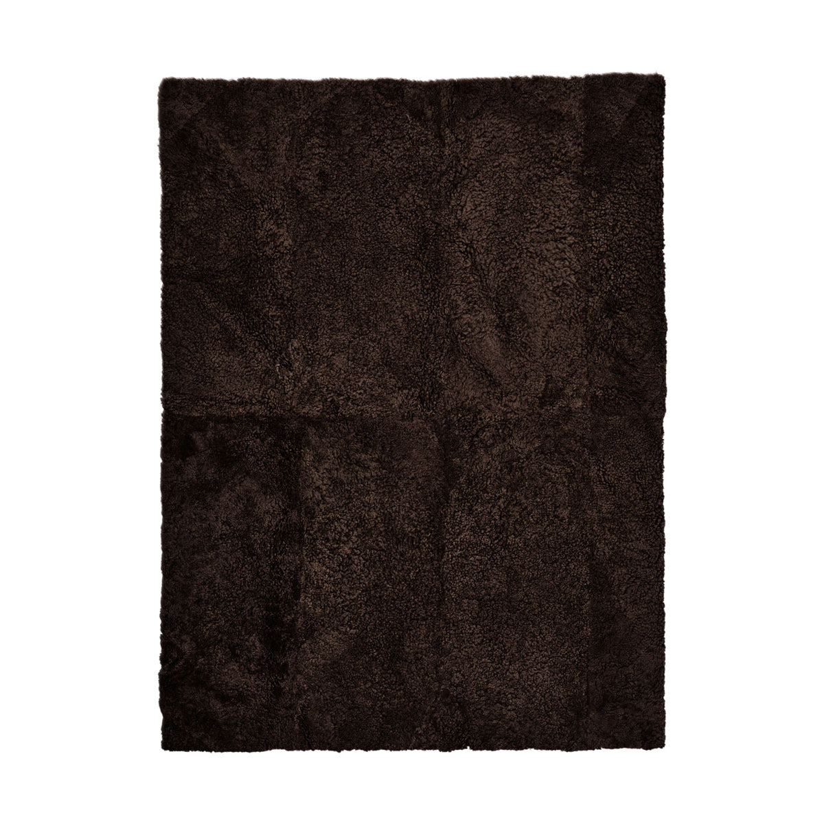 Short Wool Curly Sheepskin Design Rug Black / 138x98 in