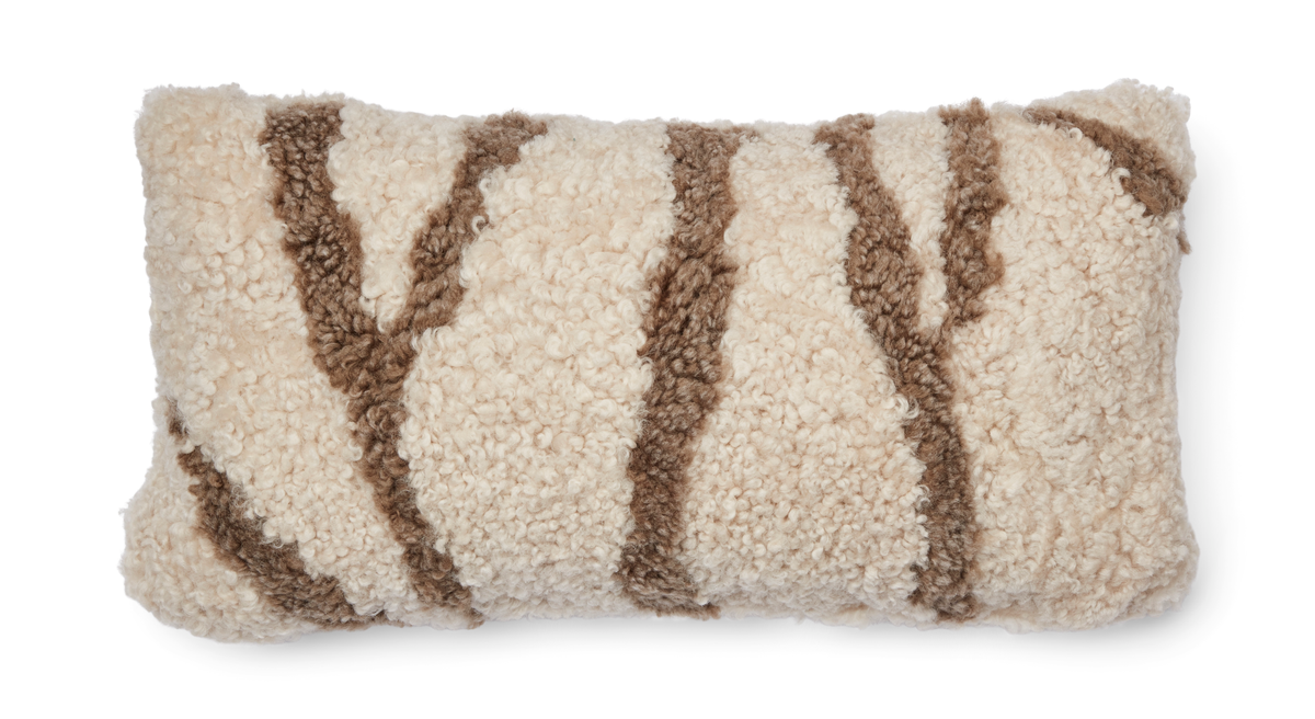 Zebra Cushion | Doublesided | 12x24 in Taupe/Pearl