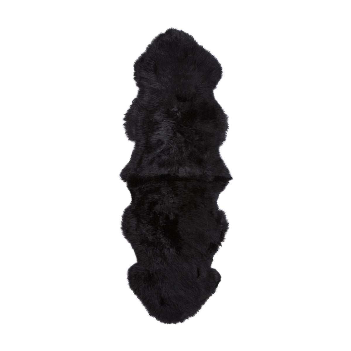 Double Sheepskin | Long Wool | New Zealand | 63x24 in Black