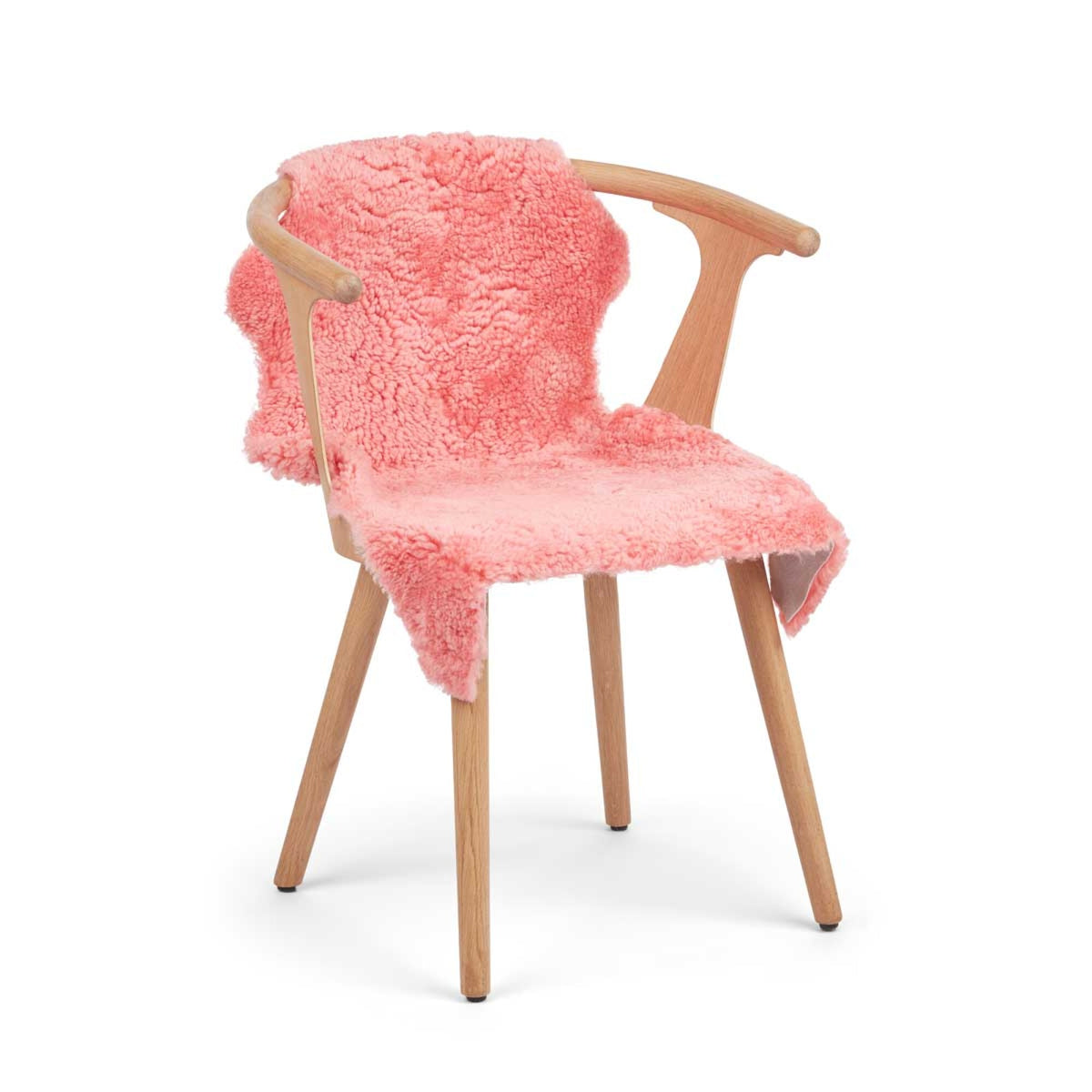 New Zealand Sheepskin | Short Wool | Dyed | 35 in Coral Lantana