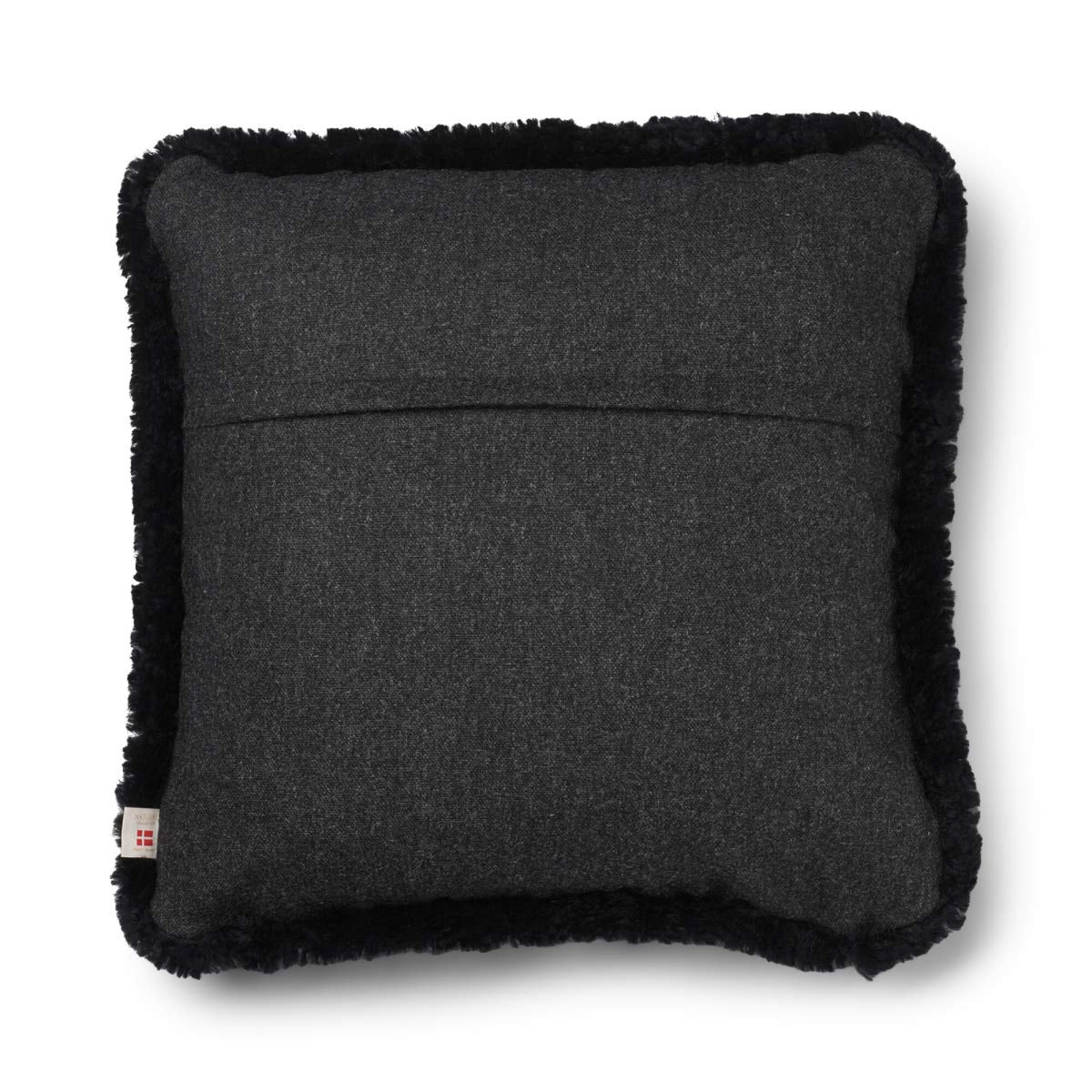 Short-Wool Sheepskin Cushion | SW trim | 20x20 in | 13x20 in Charcoal/Black / 20x20 in