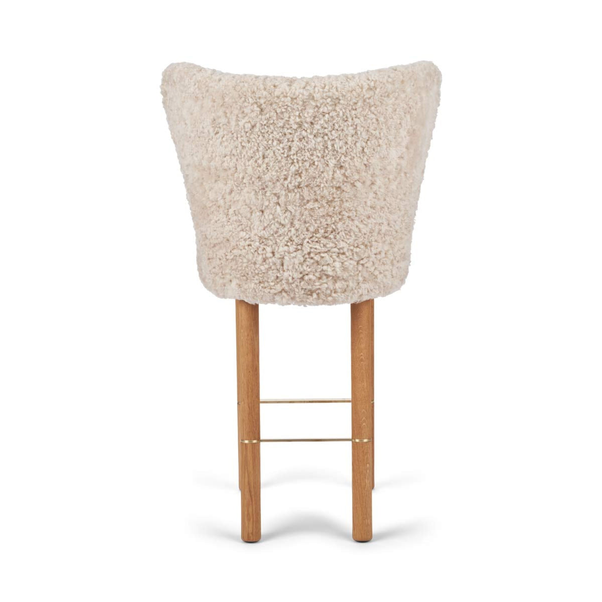 Emilia Bar Stool Pearl / Oak Legs w. Brass Frame