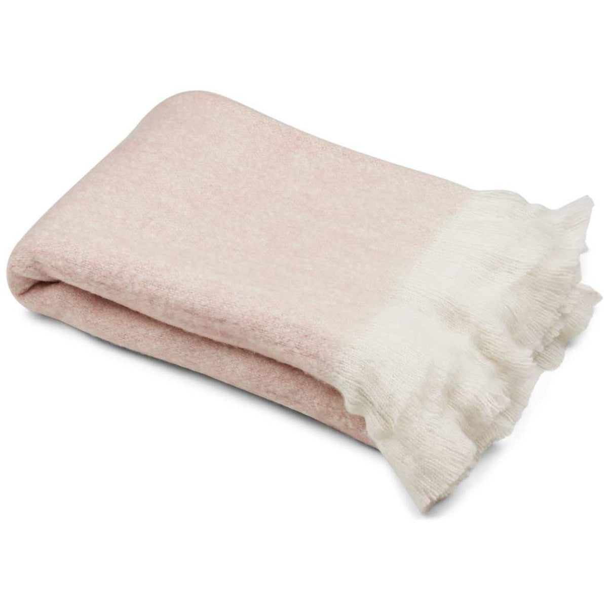 Throw of Mohair Wool | 51x67 in Light Pink