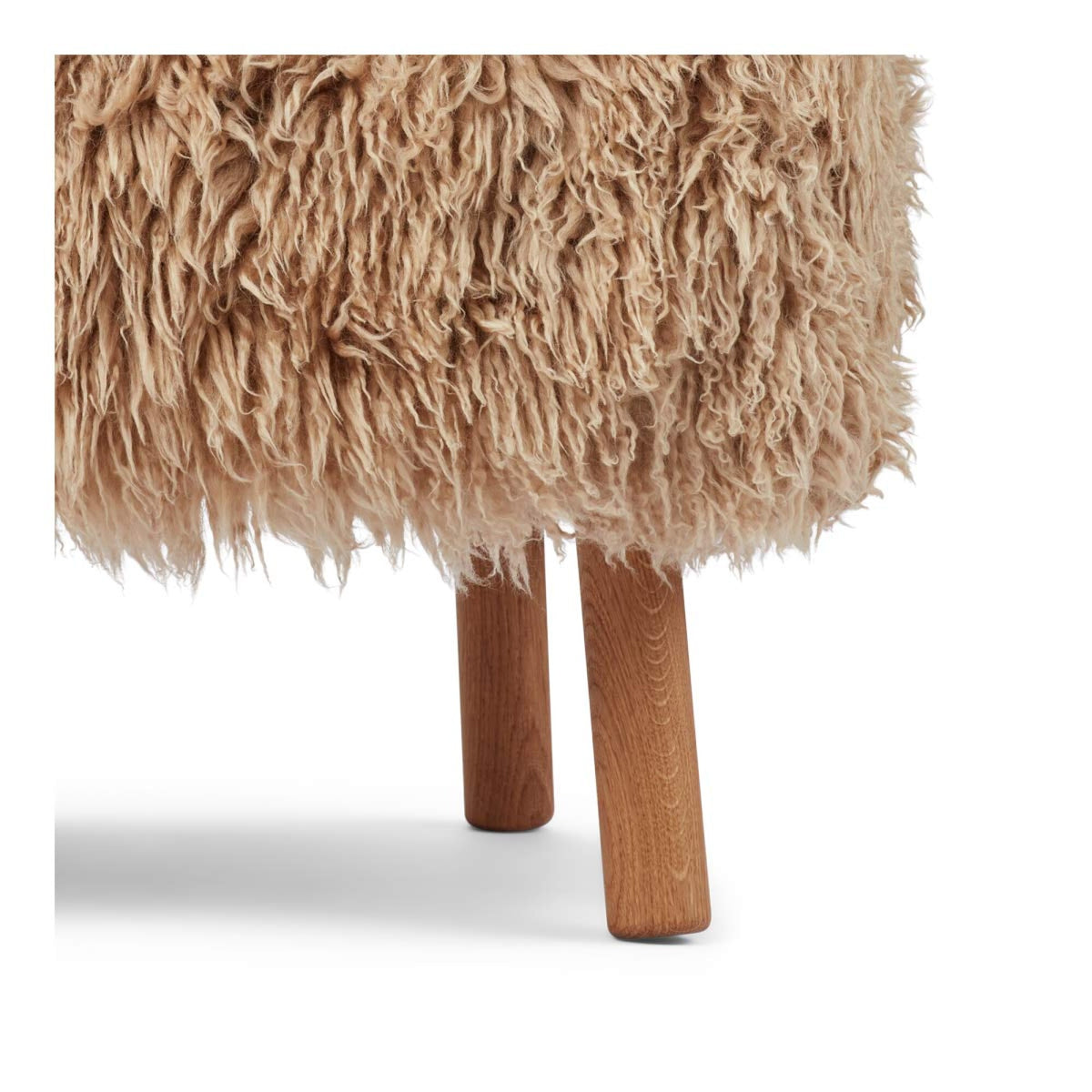 Emily Lounge Chair | Long Wool Honey / Oak Legs