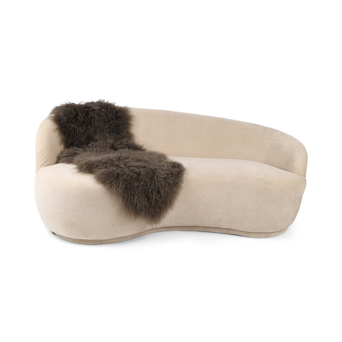 Double Mongolian Sheepskin | 59 x 22 in Taupe