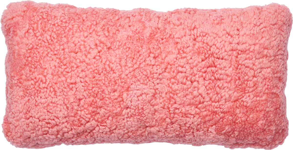 Short-Wool Cushion | Doublesided | 12x24 in Coral Peach