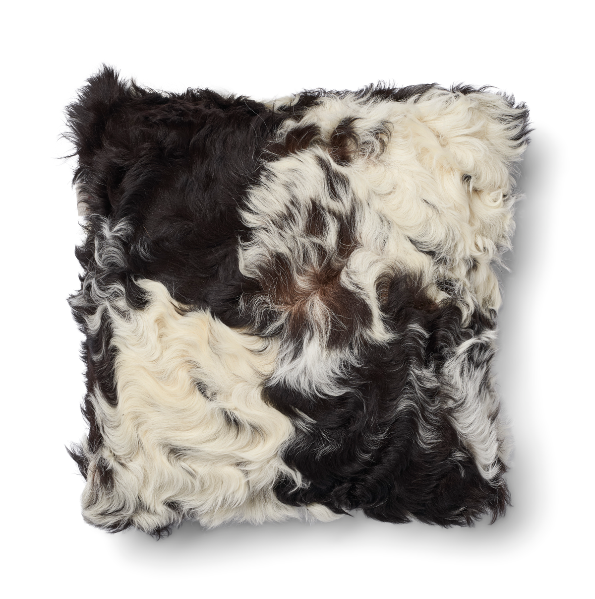 Tigrado Lamb Cushion | Doublesided  Black/White Mix / 24x24 in