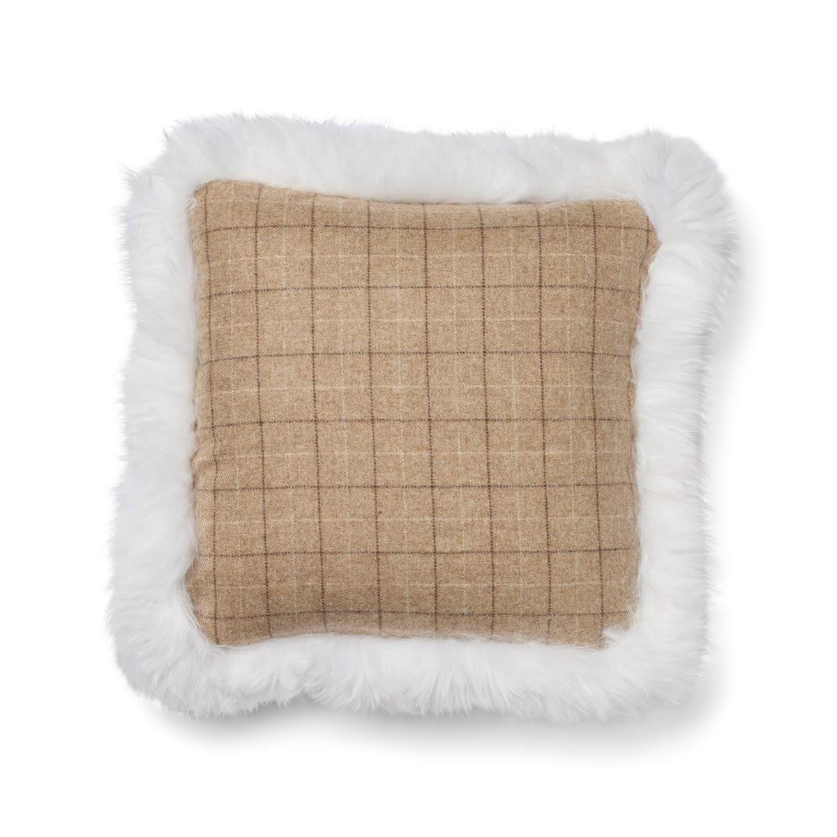 Wool Cushion | Doublesided | LW trim | 20x20 in | 13x20 in Oatmeal-Beige/Ivory / 20x20 in
