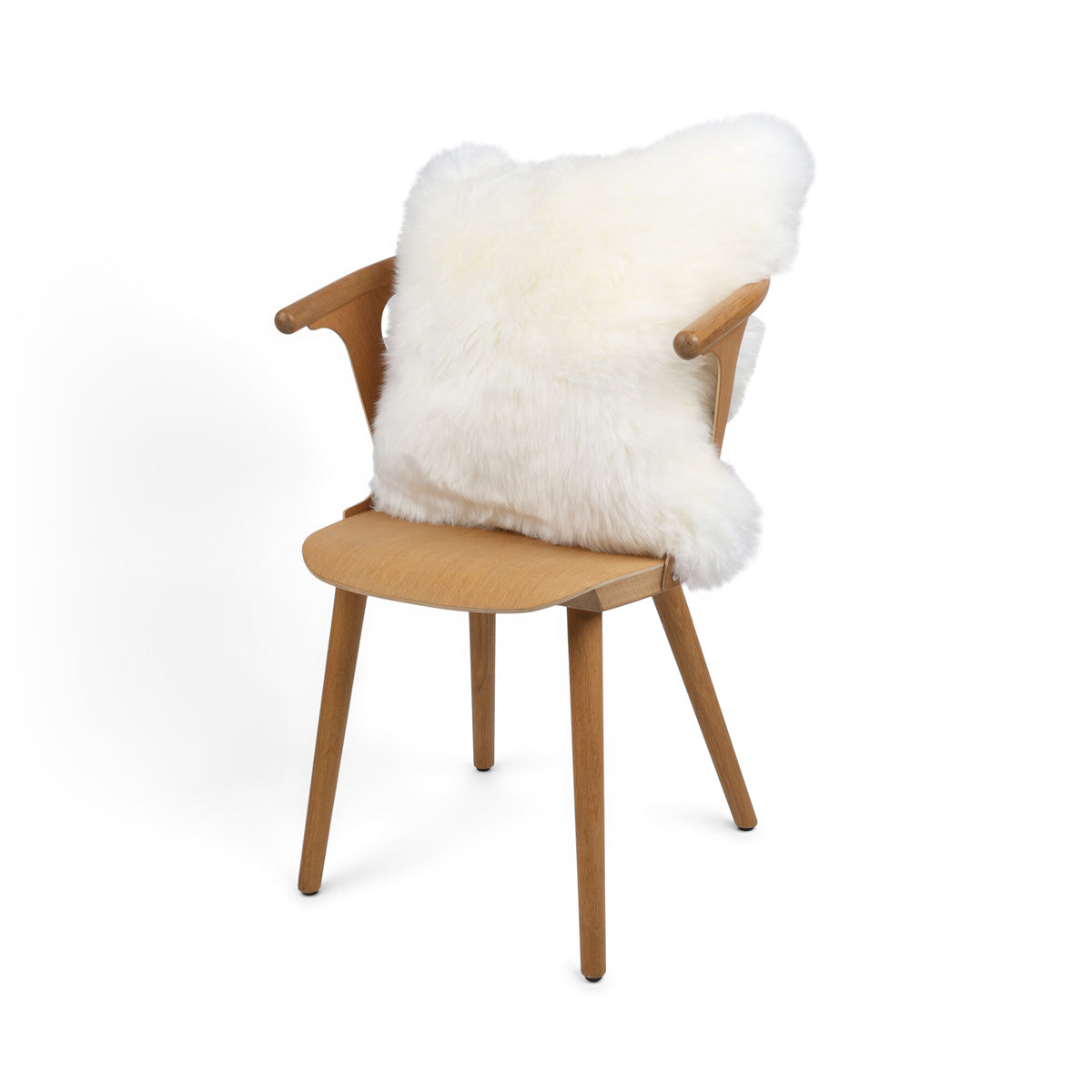 Sheepskin Cushion | Long Wool | New Zealand | Square Ivory