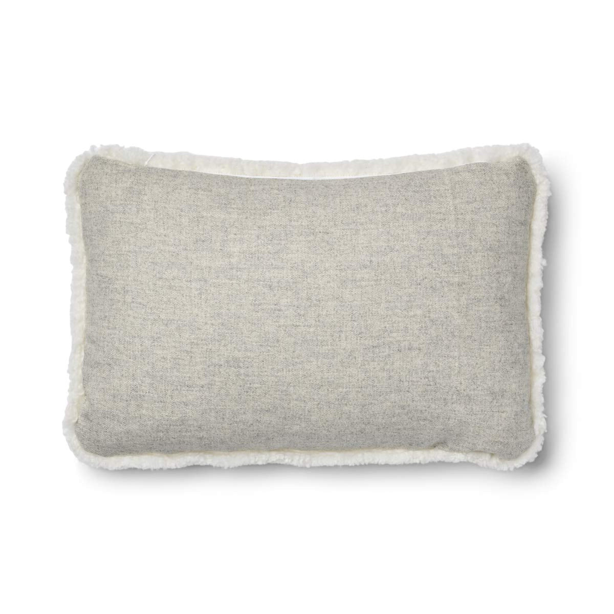 Short-Wool Sheepskin Cushion | 20x20 in | 13x20 in Silver/Ivory / 13x20 in