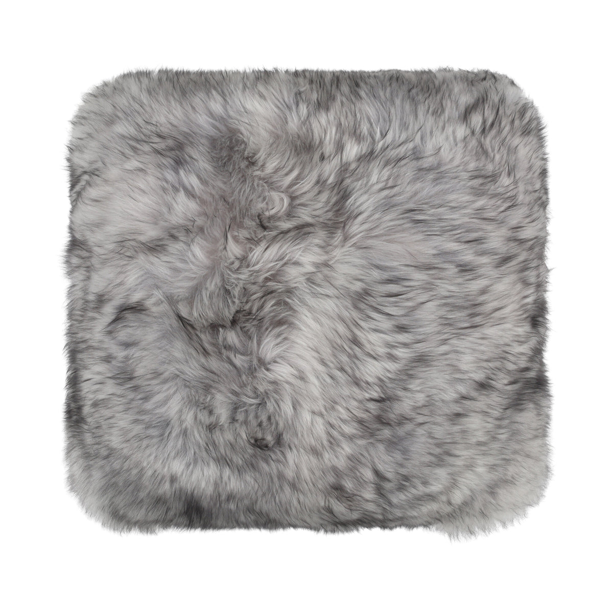 Toscana Lamb Cushion | Long Wool | Doublesided Light Grey / 16x16 in