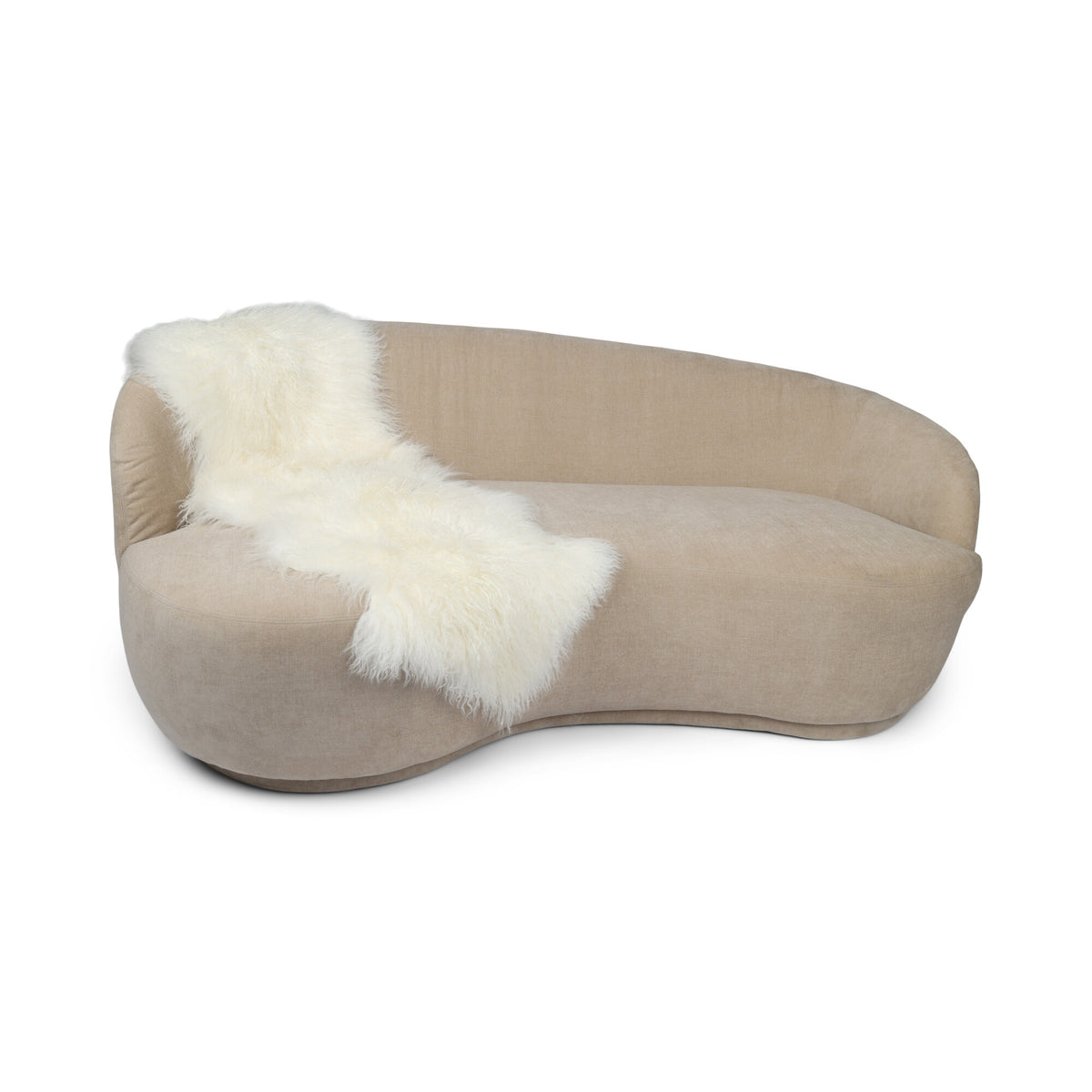 Mongolian Sheepskin 20x59 in ( 2 skins together) Ivory