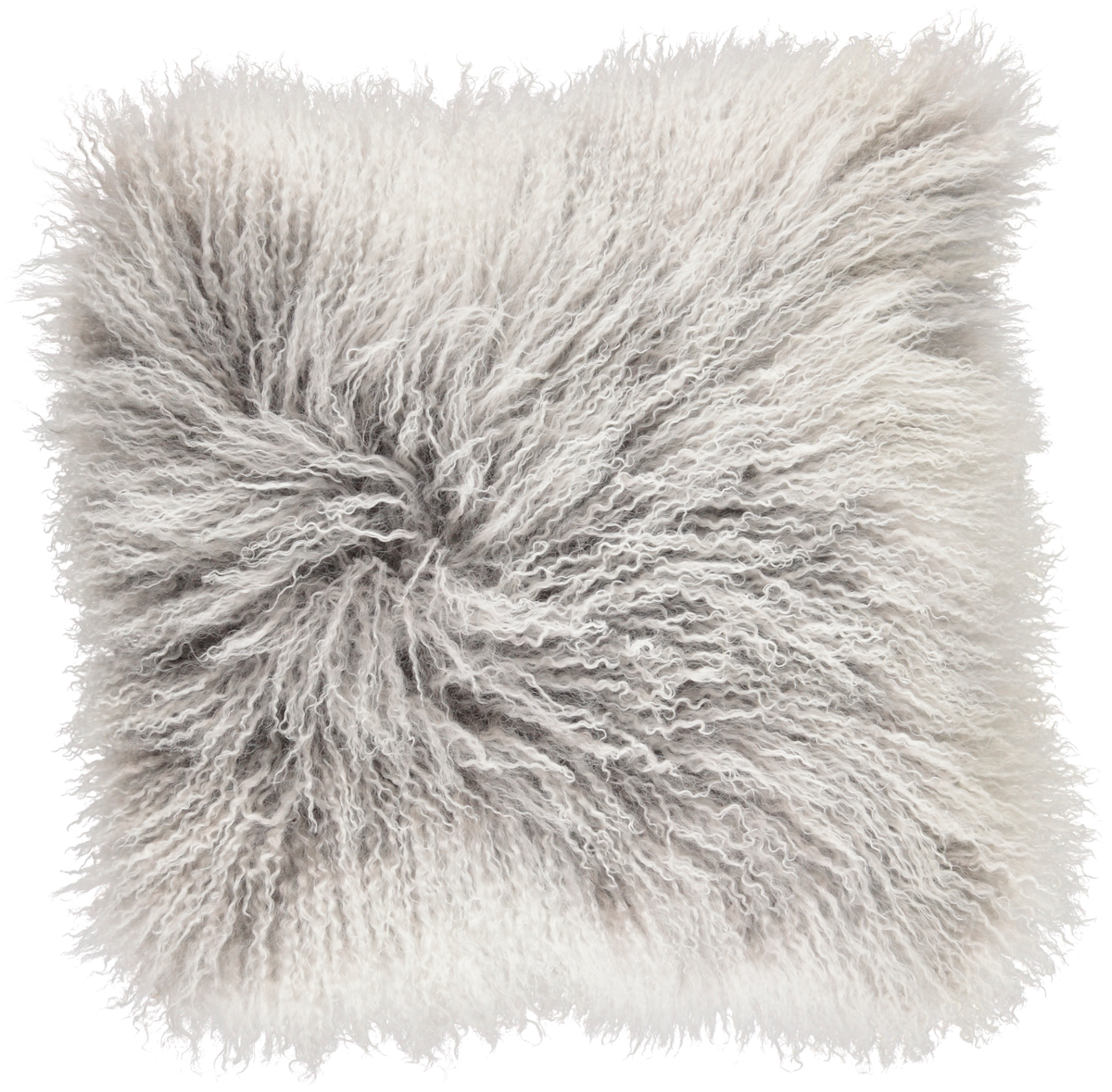 Curly Cushion  Ash/Snow / 16x16 in