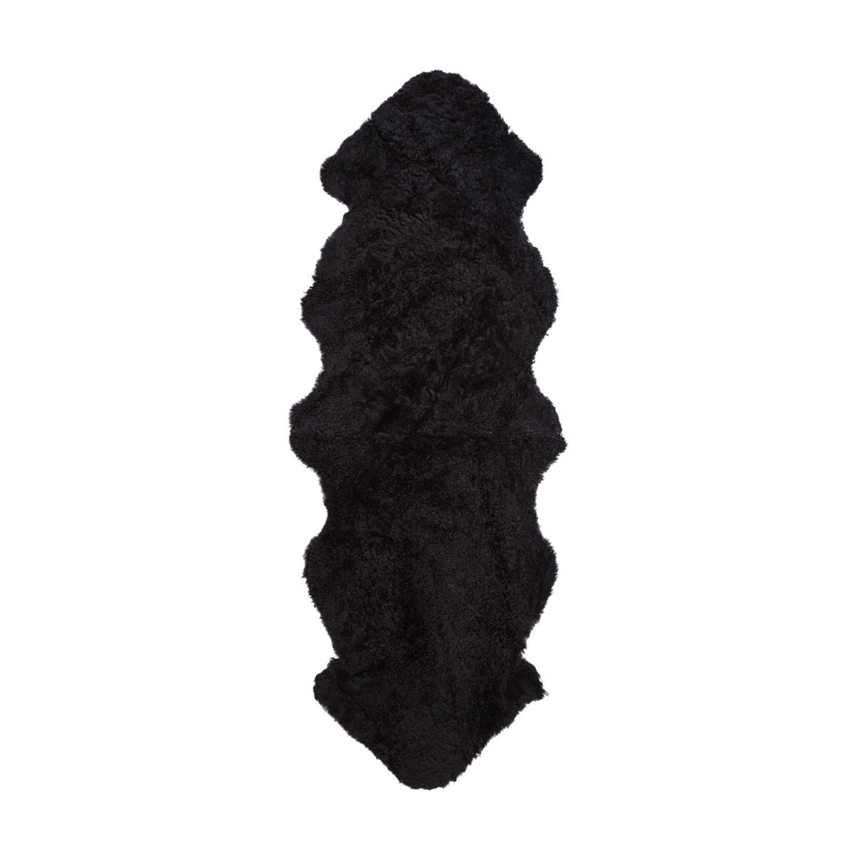 New Zealand Sheepskin | Short Curly Wool | Rug 71x24 in Black