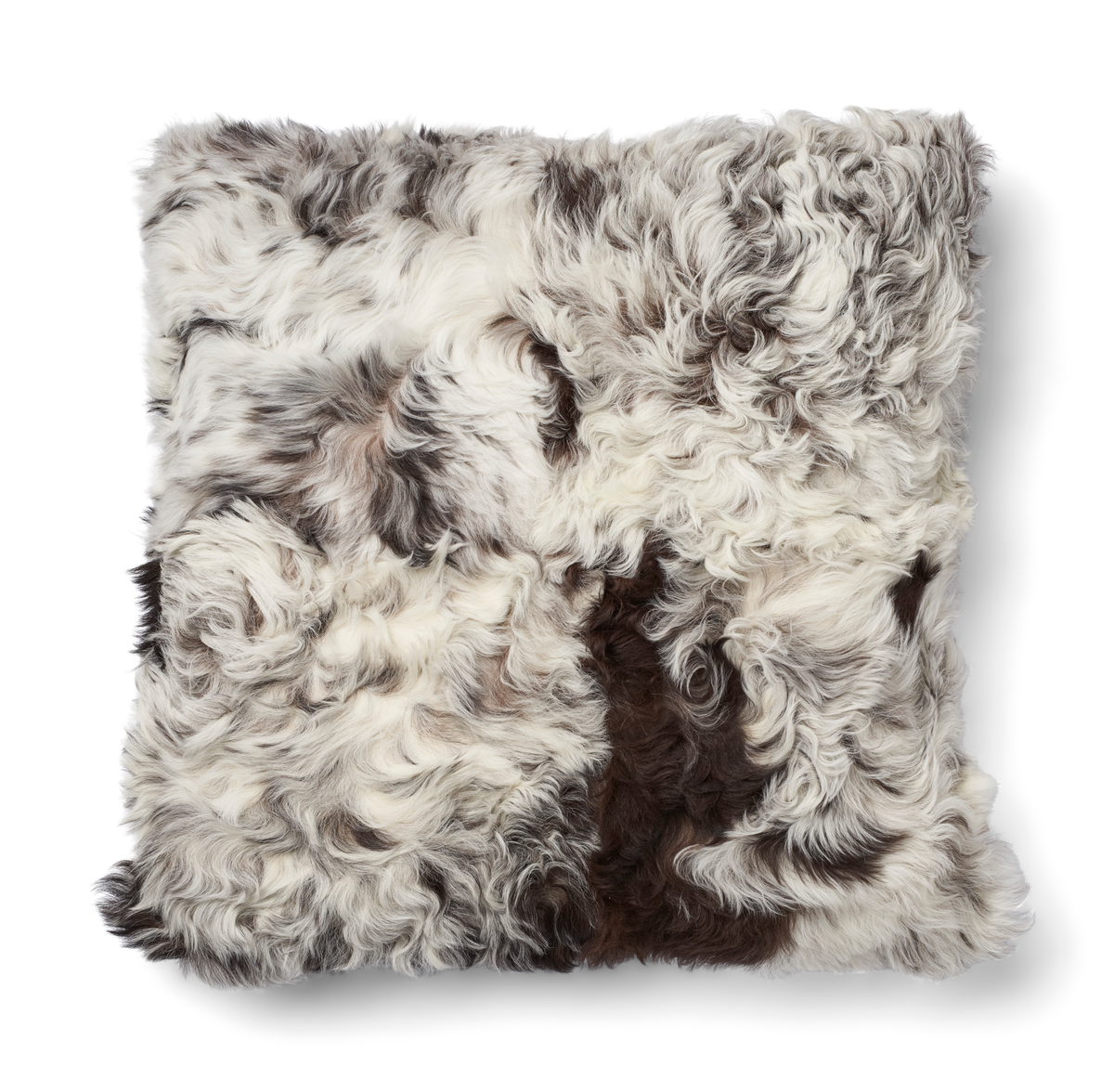 Tigrado Lamb Cushion | Doublesided  Black/White Mix / 16x16 in