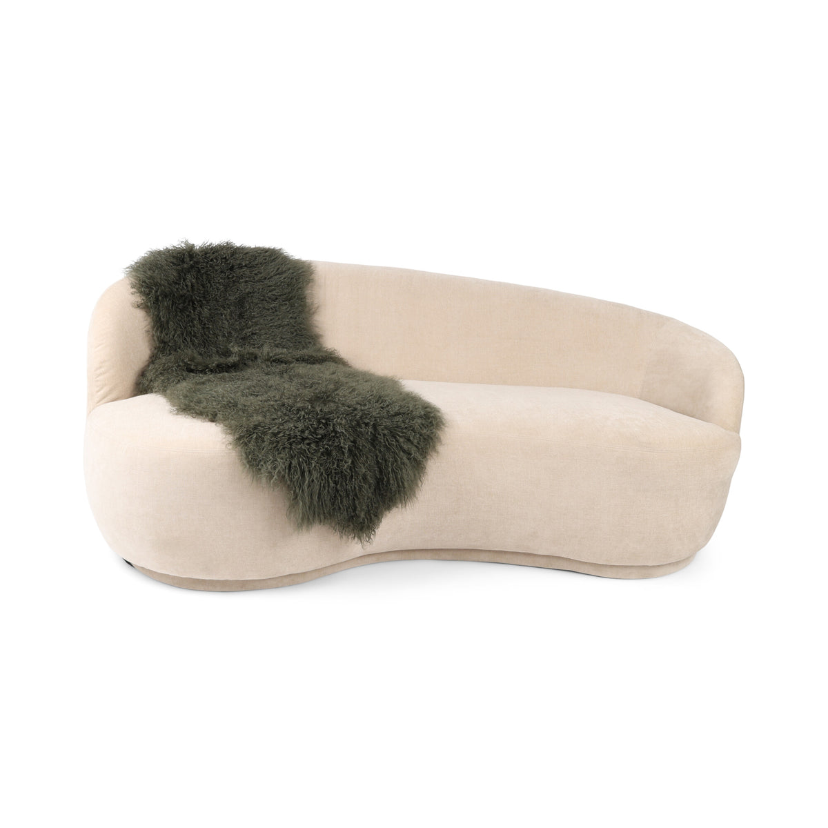 Double Mongolian Sheepskin | 59 x 22 in Hedge Green
