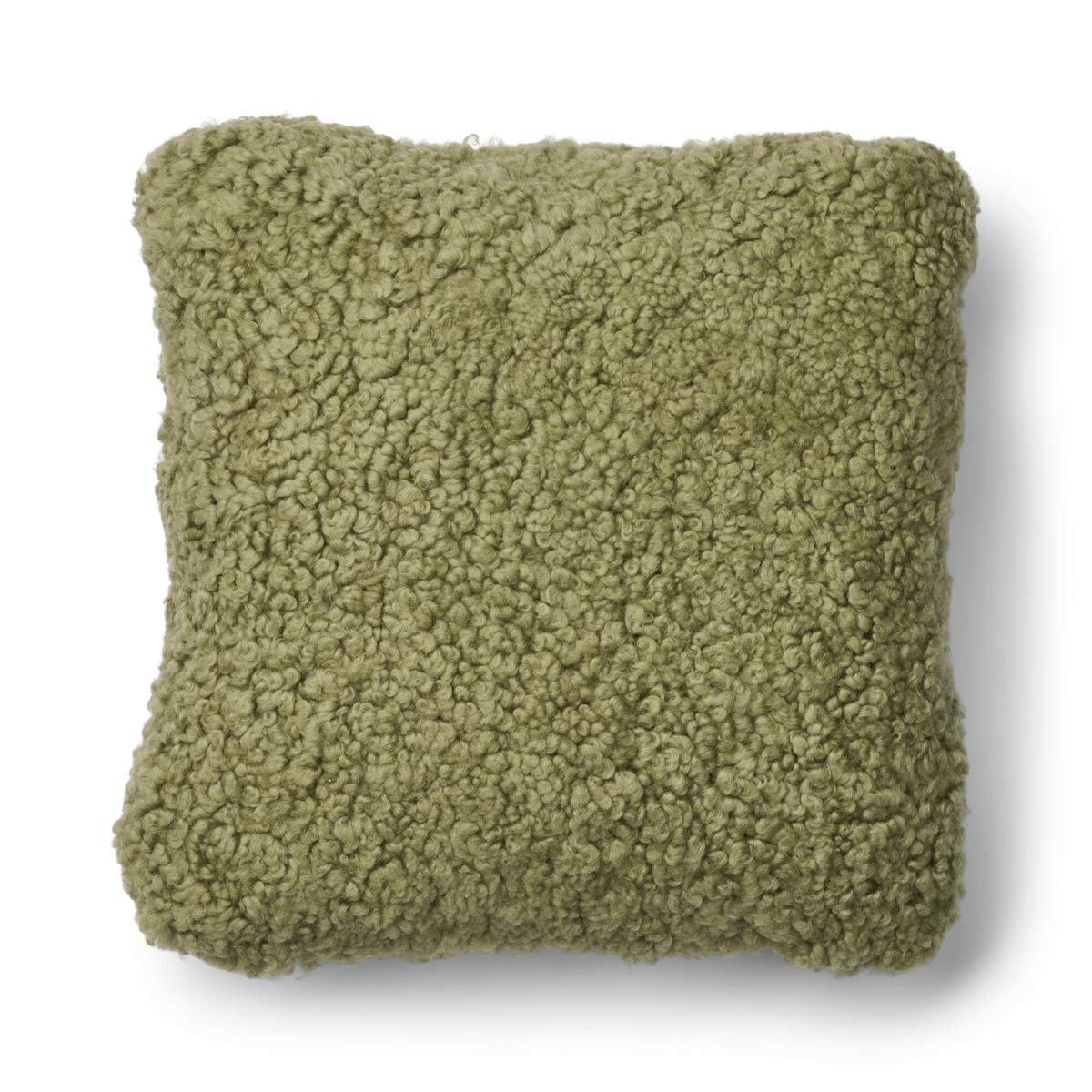 Short-Wool Sheepskin Cushion | Doublesided | 16x16 in  Sage Green